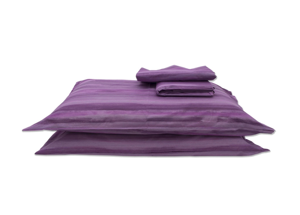 Completo Lenzuola In 100% Cotone Disegno Laveno - 1 Piazza e Mezza - Fucsia