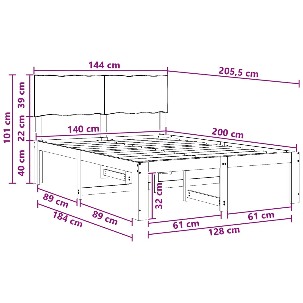 Letto matrimoniale con testiera ROSTOCK Marrone Scuro 3405413