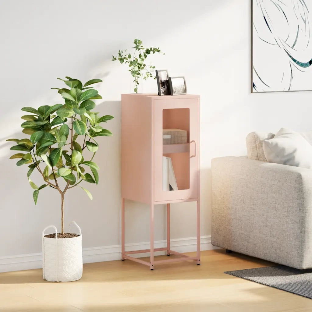 Credenza Rosa 36x39x107 cm in Acciaio Laminato a Freddo 853399