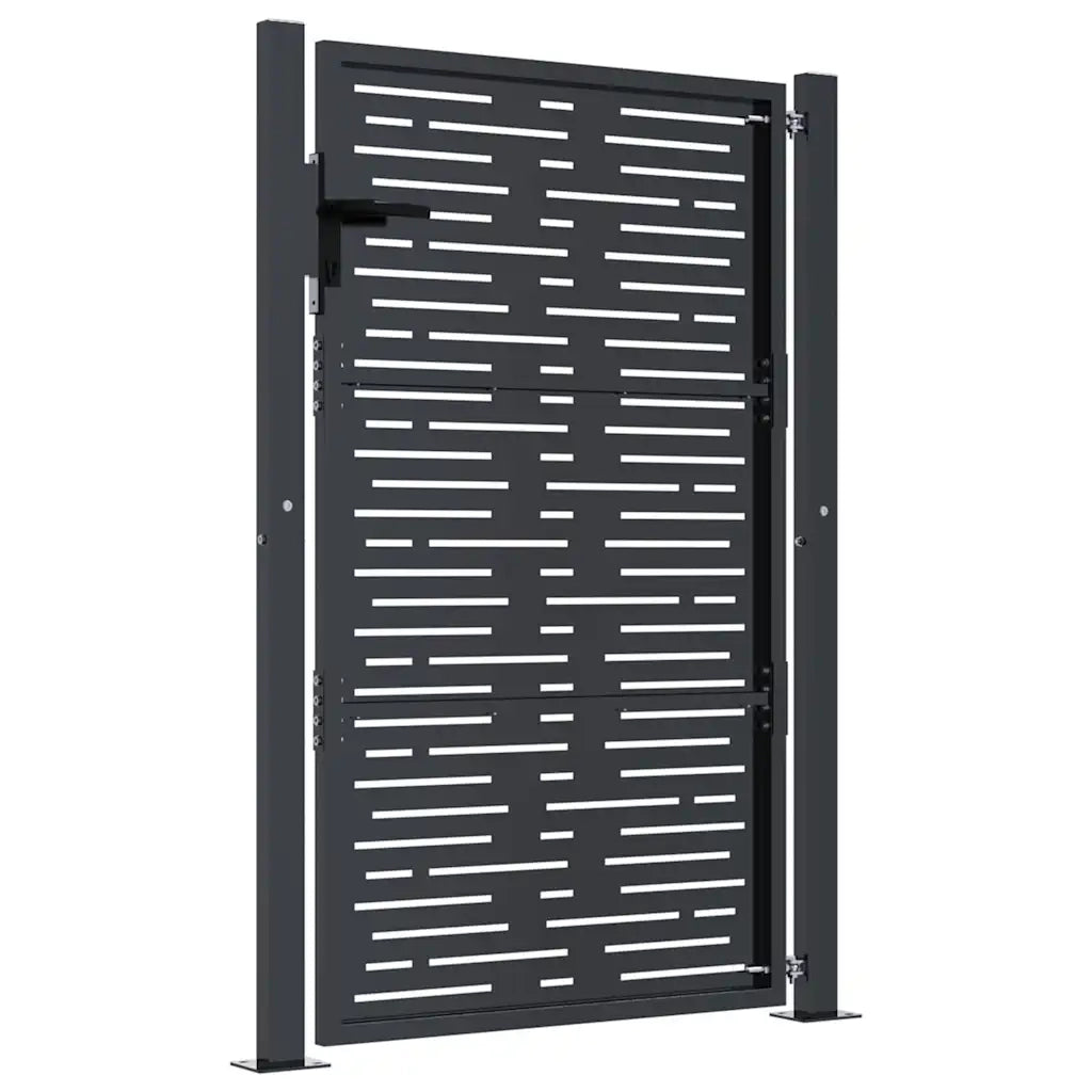Cancello da giardino antracite 100x150 cm in acciaio design quadrato 153193