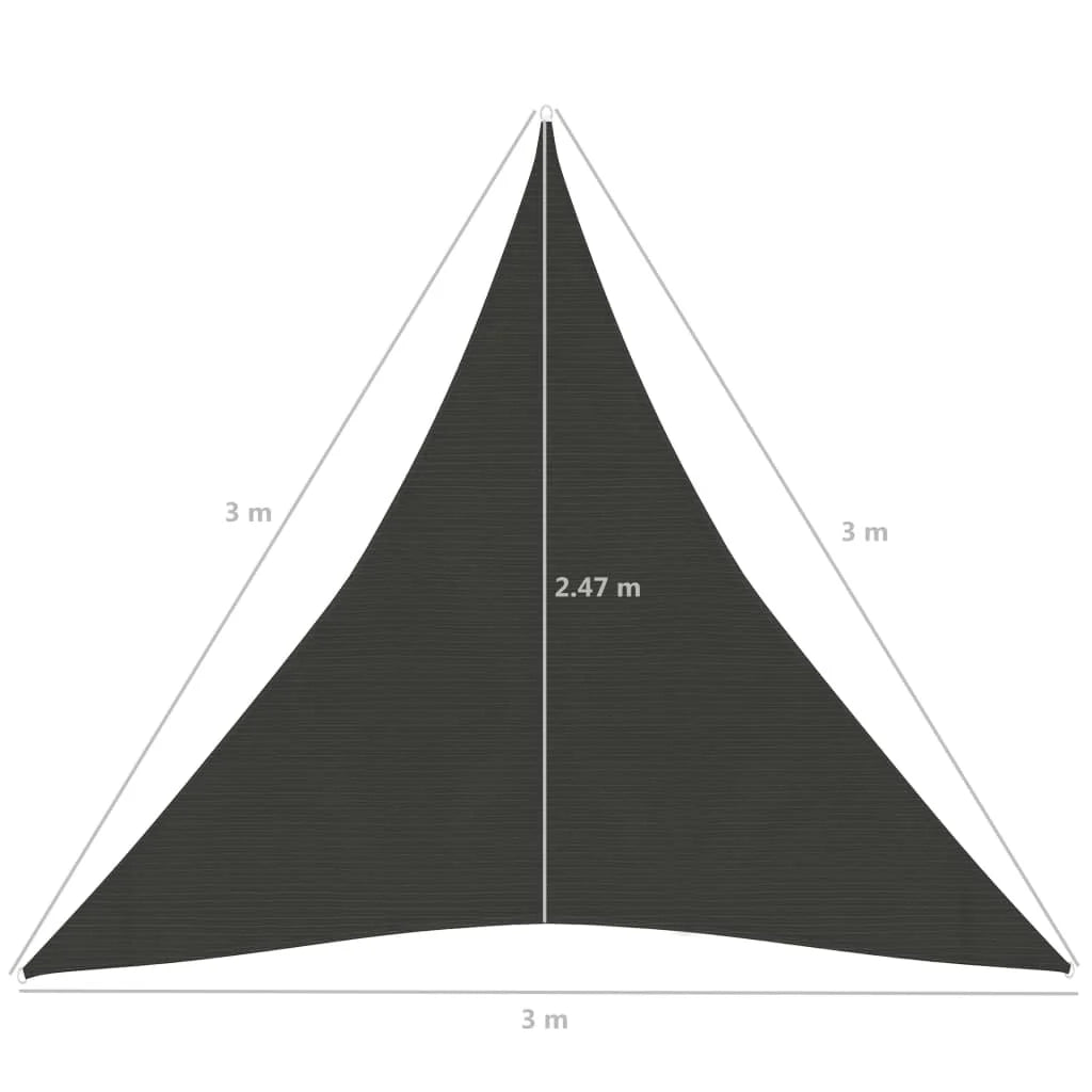 Vela ombreggiante/ombrellone 160 g/m² HDPE 3 x 3 x 3 m antracite 02_0008920