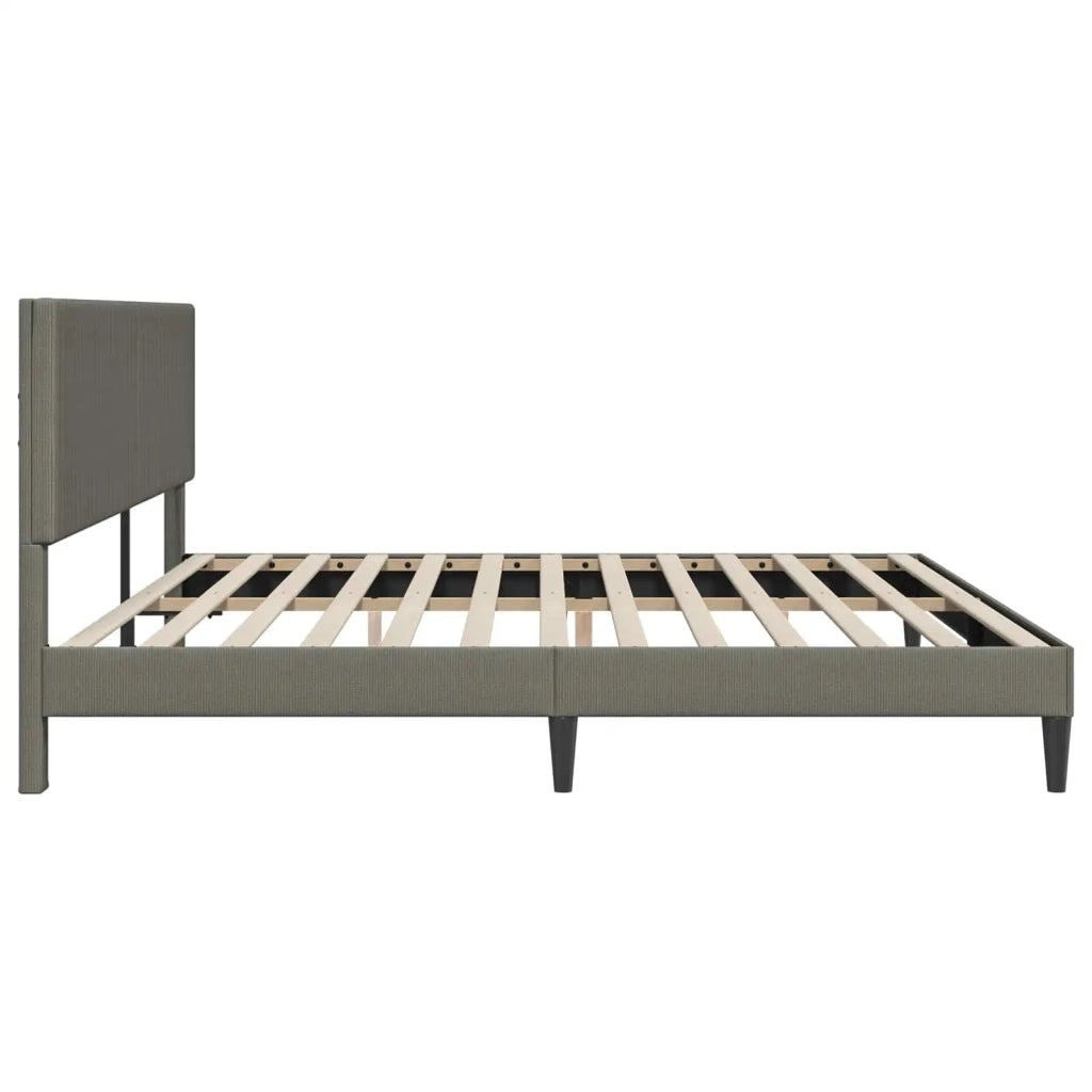 Struttura del letto Grigio Chiaro 200 x 200 cm Tessuto in Cords 42027744