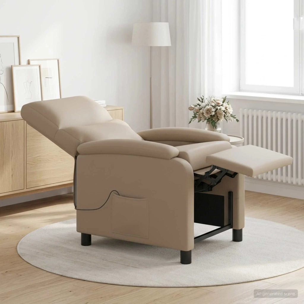 Divano Sedia-Poltrona Massaggiante Cappuccino Similpelle 702829
