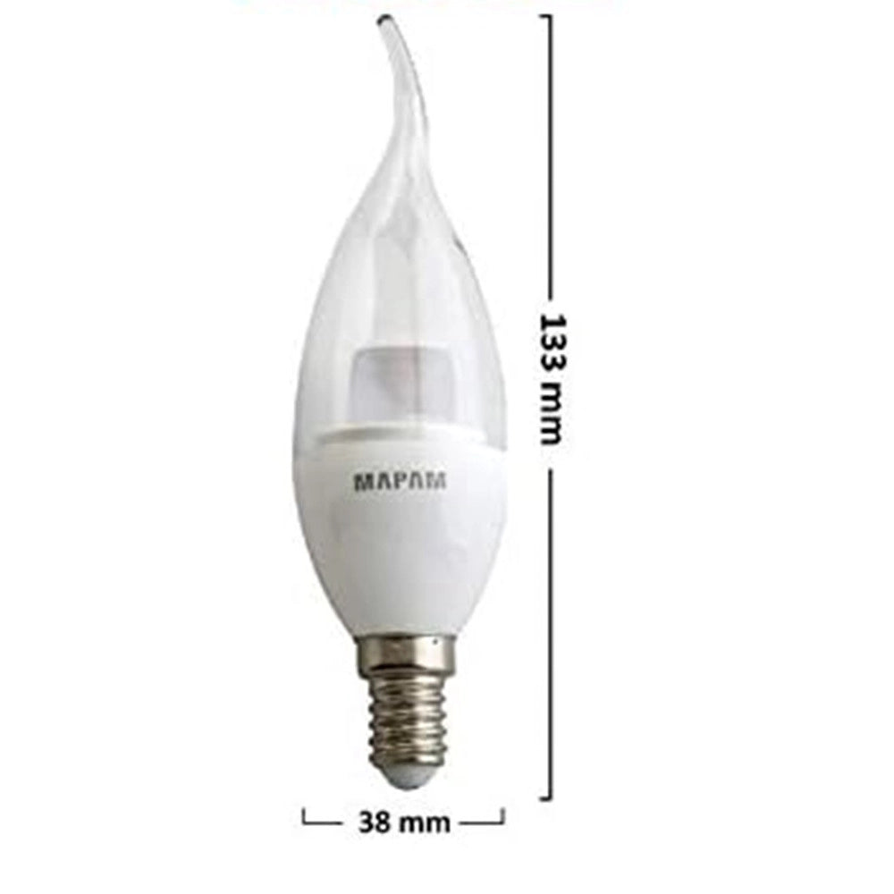 Trade Shop - Lampadina Led E14 Candela Trasparente 5 Watt Luce Fredda 6500k Alta Qualità 00289 -