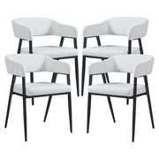 Set Kohlmand di 4 Sedie Imbottite da Sala Pranzo con Rivestimento in Tessuto - Grigio Chiaro [en.casa]
