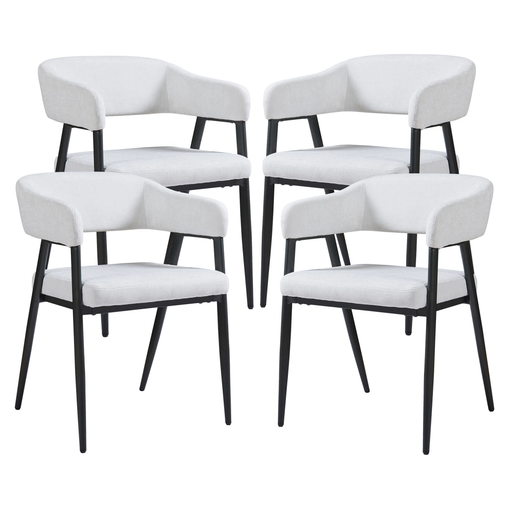 Set Kohlmand di 4 Sedie Imbottite da Sala Pranzo con Rivestimento in Tessuto - Grigio Chiaro [en.casa]