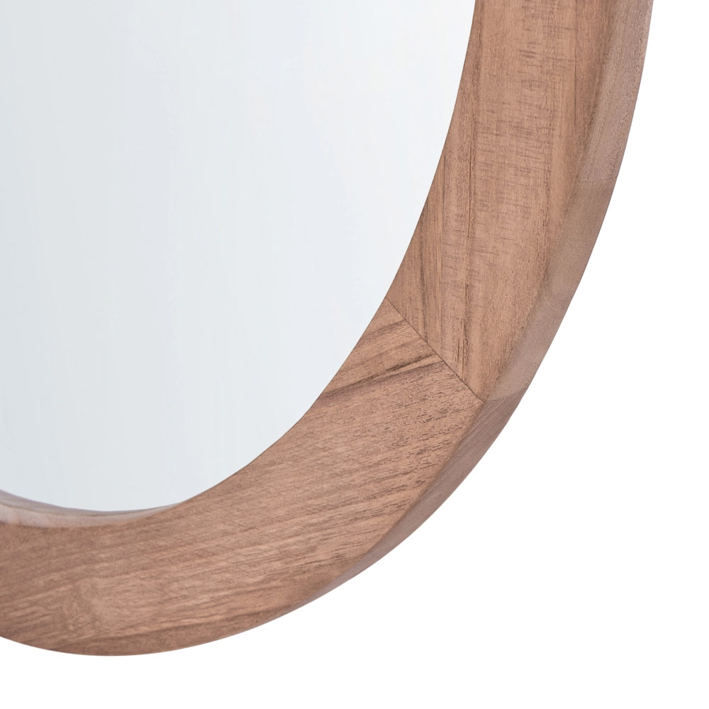 Specchio da parete con cornice in legno di paulownia marrone chiaro, decorazione da appendere in stile scandinavo