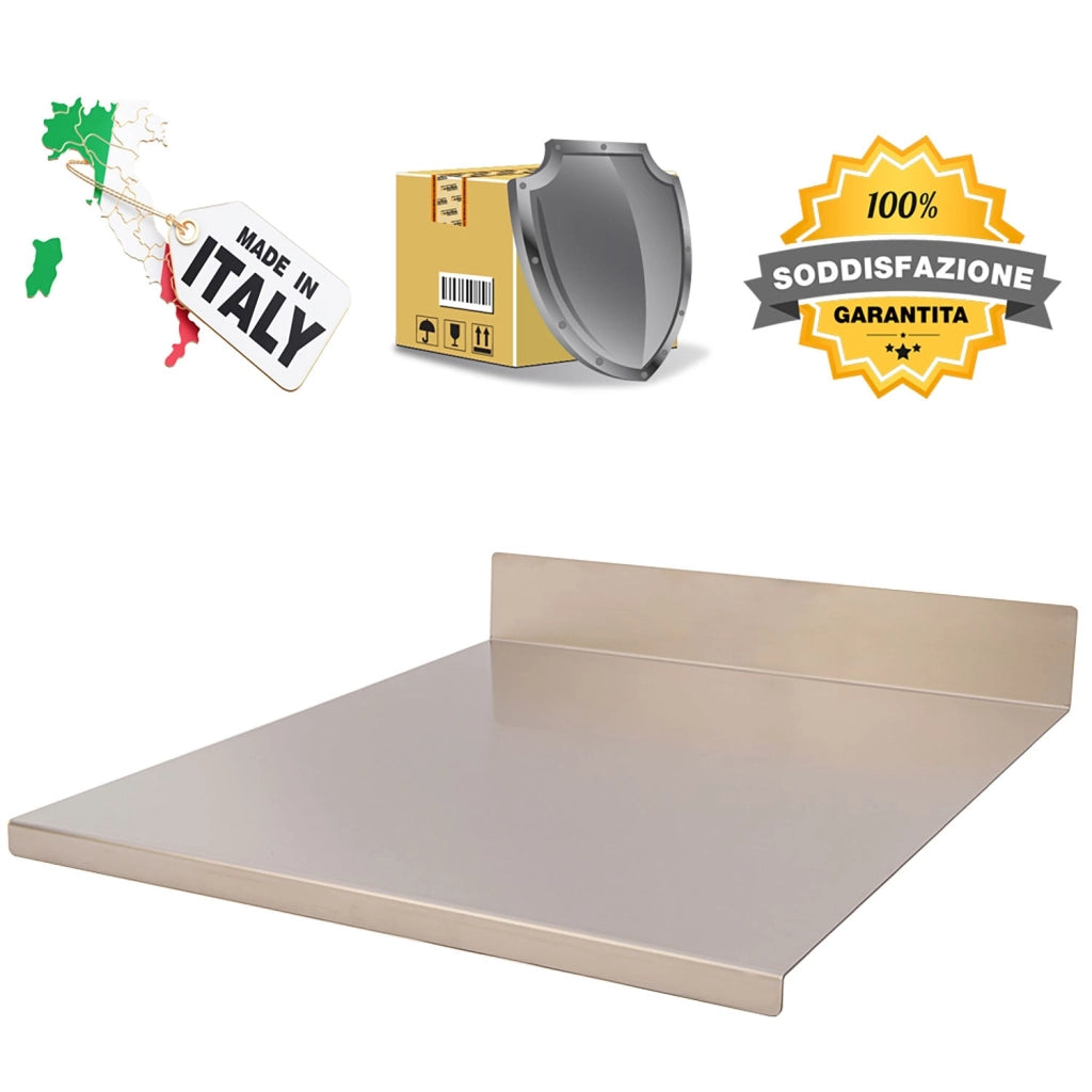 Tagliere Spianatoia per Alimenti Professionale con Alzatina 120x50 AISI 304