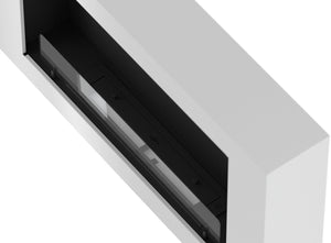 Camino a Bioetanolo da Parete 100x56 cm Murall 1000 Bianco con Vetro