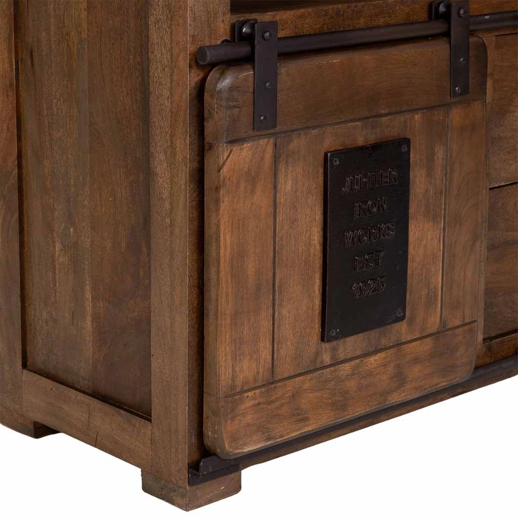 Libreria in legno artigianale marrone 100x40x185h cm
