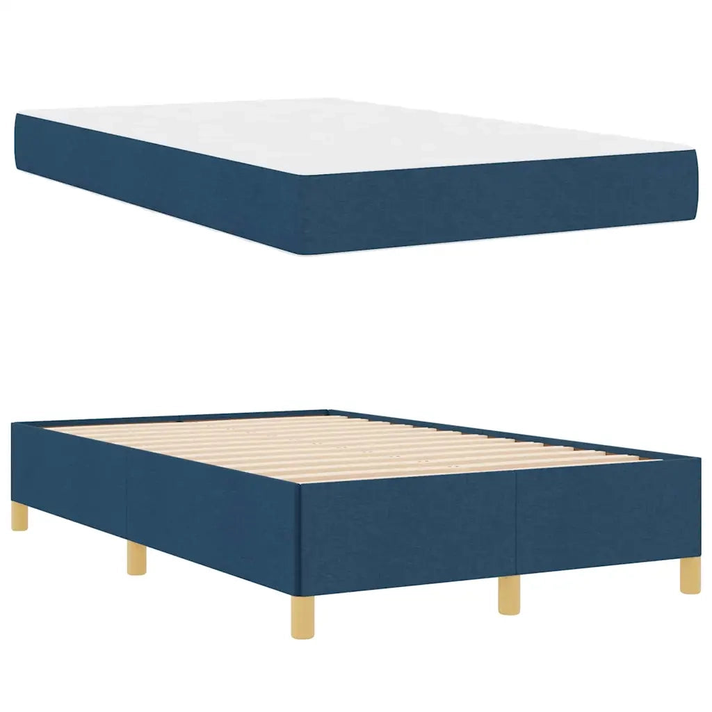Struttura del letto con materasso Blu 120 x 200 cm Tessuto