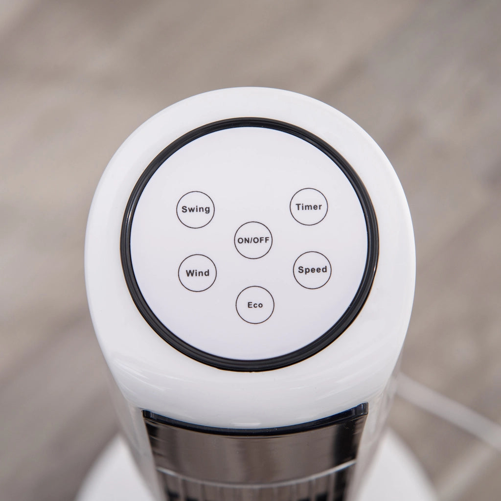 Ventilatore a colonna silenzioso 50W ¨C ZephMum ¨C 3 velocit¨¤ telecomando oscillante 40¡ã timer LED bianco