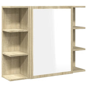 Mobile Bagno | Armadio da bagno con Specchio Rovere Sonoma 80x20,5x64 Multistrato