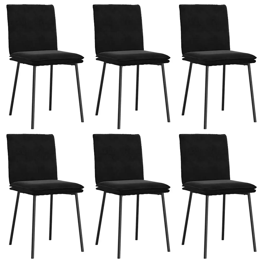 Sedie da Pranzo 6 pz Nere in Velluto 3315620