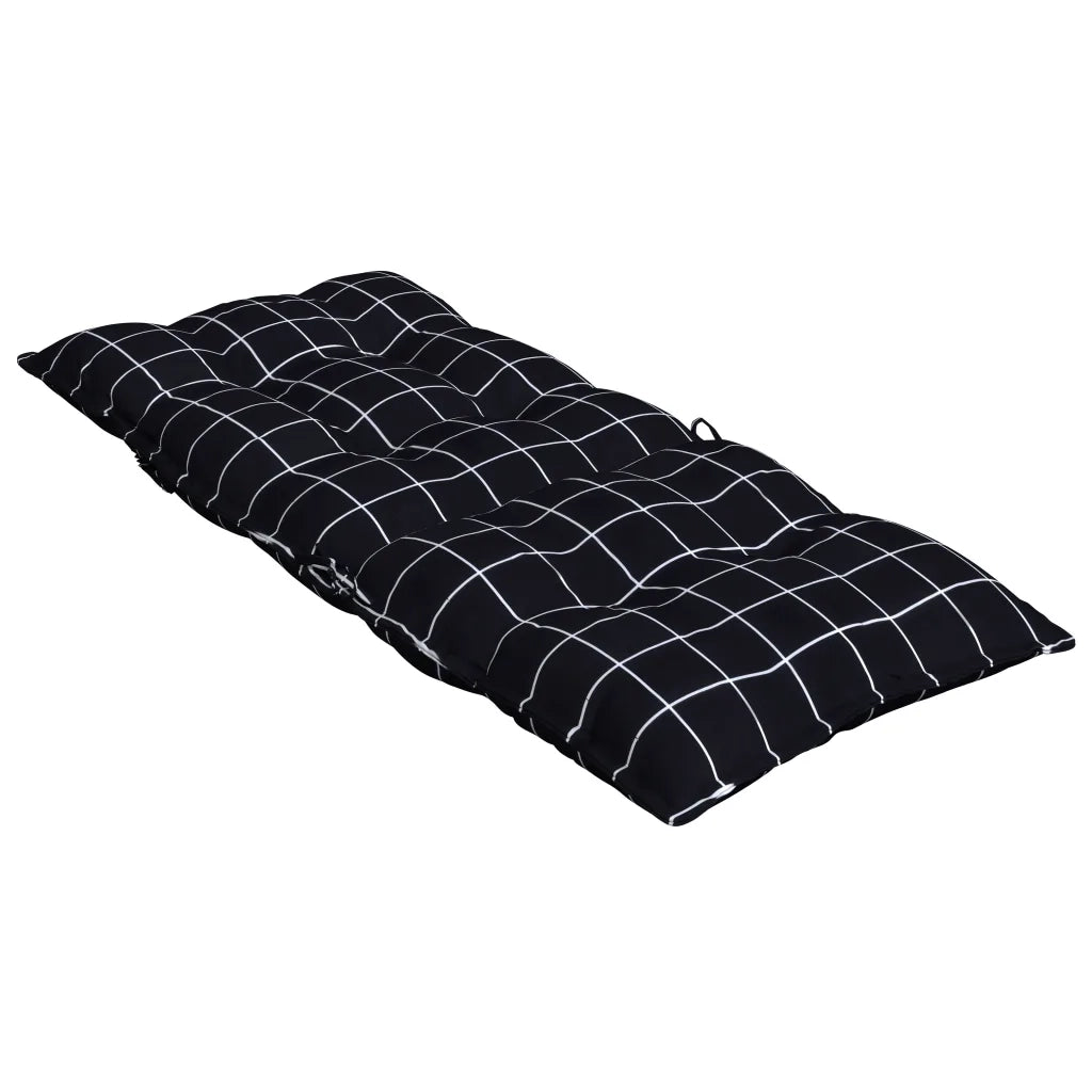 Cuscini Sedia Schienale Alto 4 pz Quadri Nero Tessuto Oxford 377651