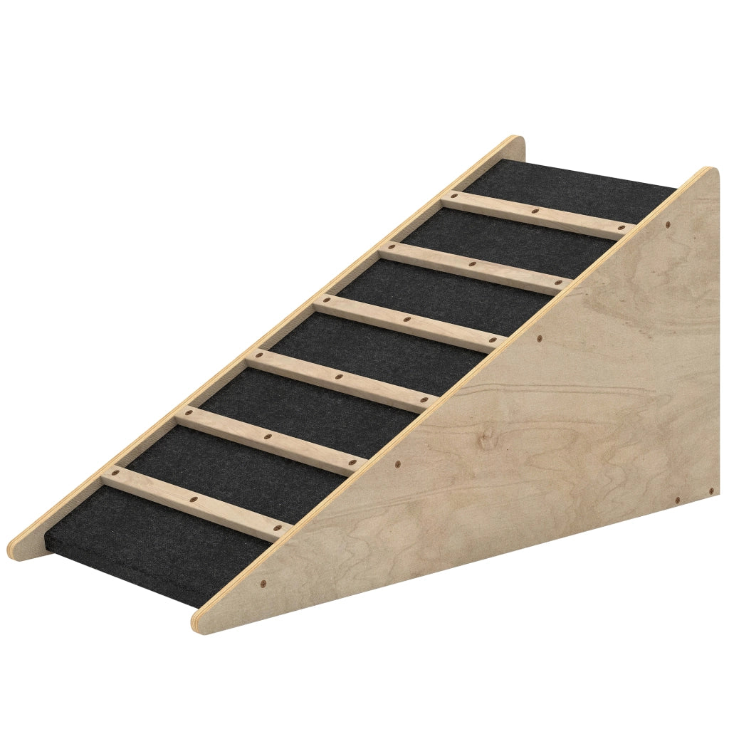 Scala per cani e gatti ¨C zephmum ¨C legno di pino, 90x40x45 cm, colore naturale e grigio