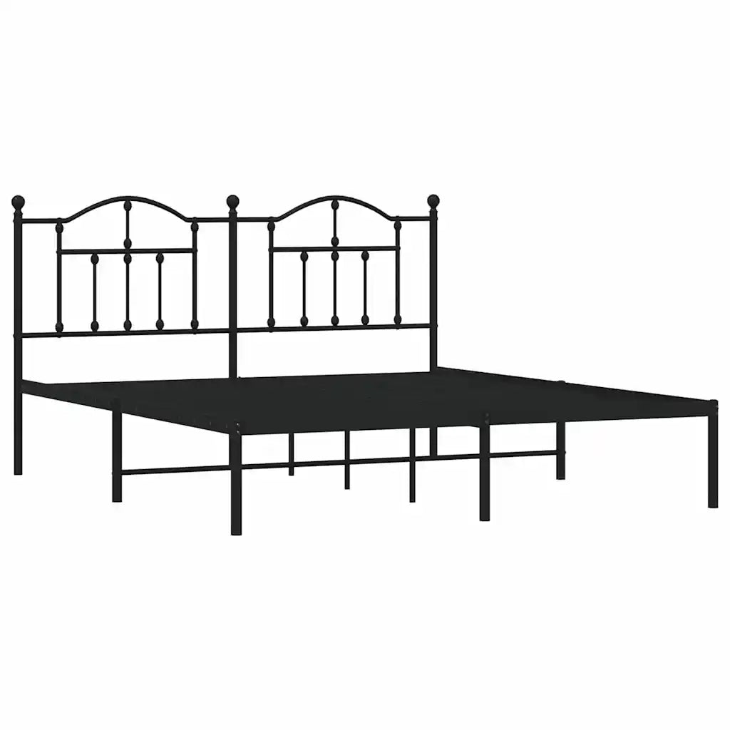 Giroletto con Testiera in Metallo Nero 180x200 cmcod mxl 81839