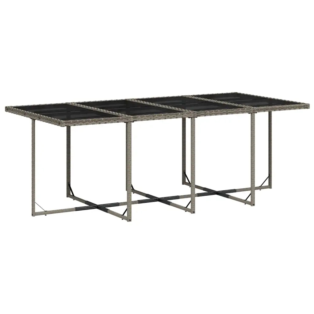 Set da Pranzo da Giardino 13pz con Cuscini Grigio in Polyrattan 3211580