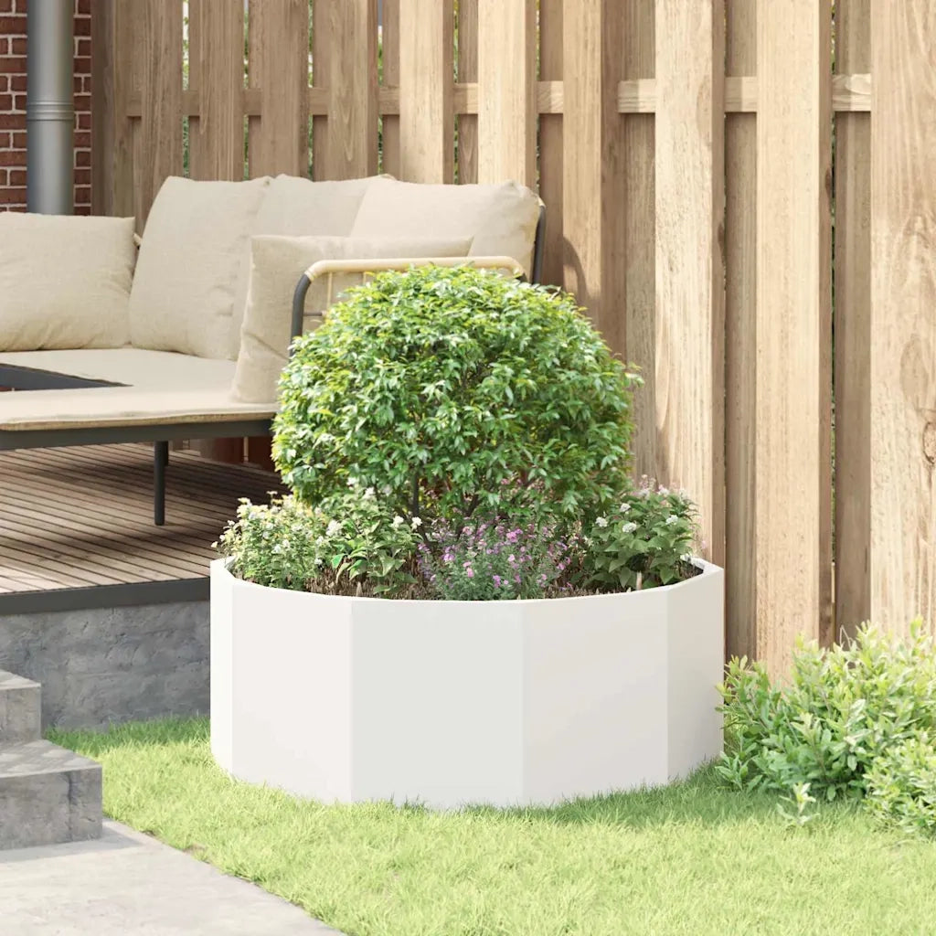 Fioriera | Cassetta per fiori | Vaso Bianco 90 x 90 x 35 cm Acciaio