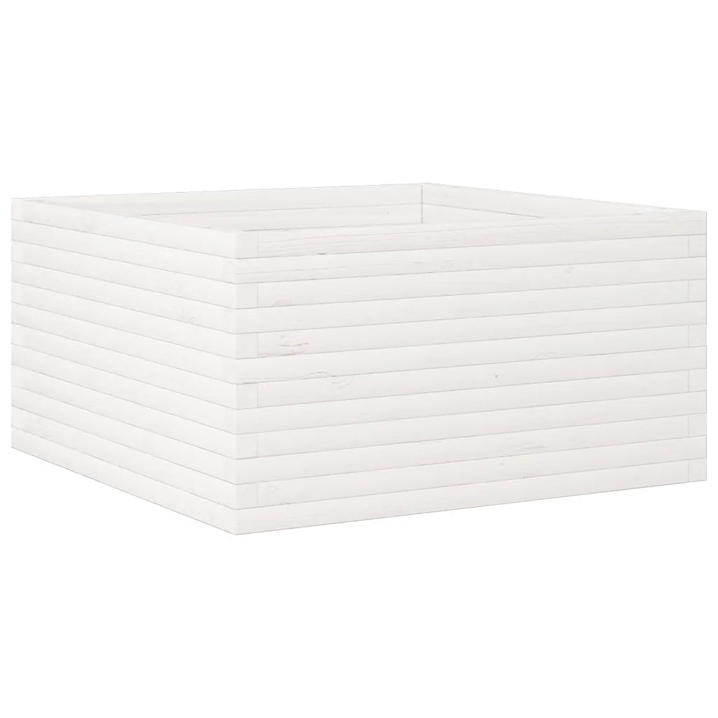 Fioriera da Giardino Bianca 90x90x46 cm Legno Massello di Pino 3282425