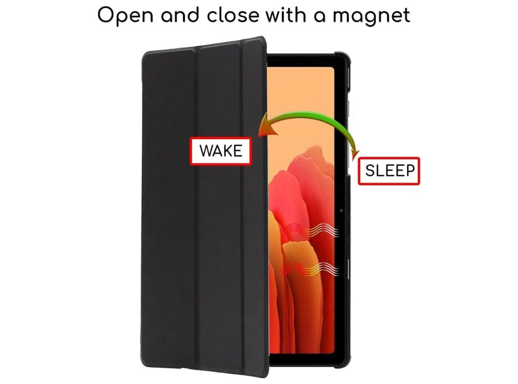 Custodia per Samsung Galaxy Tab A7 10.4" con Vetro Temperato Incluso - Cover Slim in Pelle PU Magnetica Nero