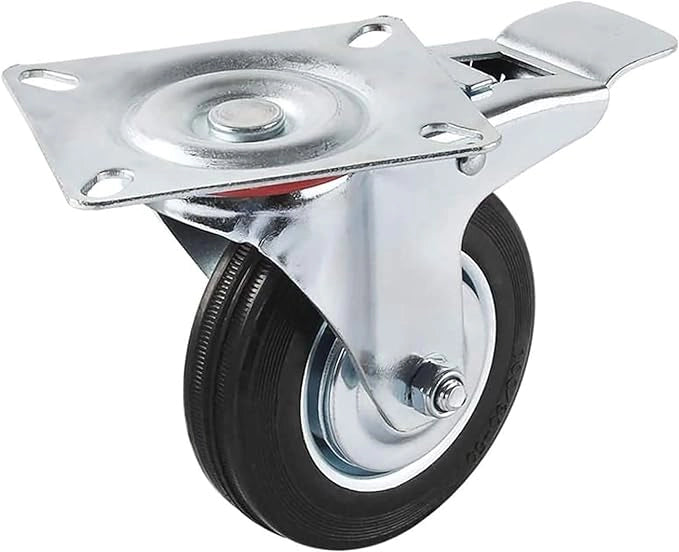 RUOTA INDUSTRIALE GIREVOLE IDEAL STAR C/FRENO 200 mm - portata 200 kg - IDEAL STAR