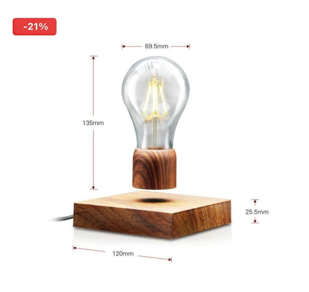 Lampada da tavolo a led con lampadina E27 che volta a levitazione magnetica gravitazionale