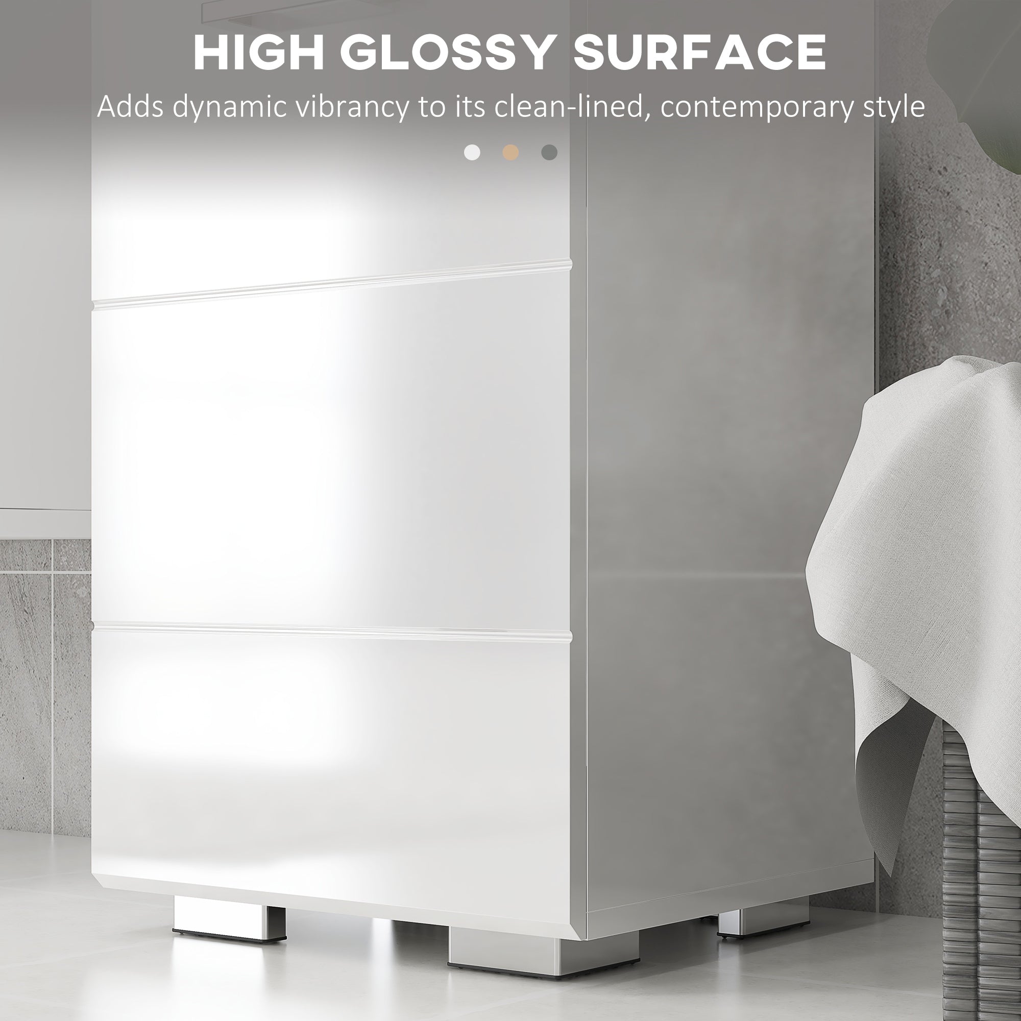 Mobile a Colonna per Bagno 37x32,5x170 cm in MDF Bianco