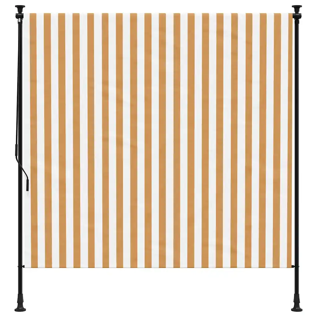 Tenda a Rullo Esterno Arancio Bianca 150x270 cm Tessuto Acciaio