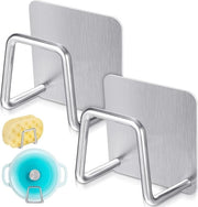 Set di sostegni per sponda in acciaio inossidabile per cucina - Nessuna perforazione necessaria - Adatto per sponda, asciugamano, spazzola - Accessori pratici per la vasca da bagno - 2 pezzi