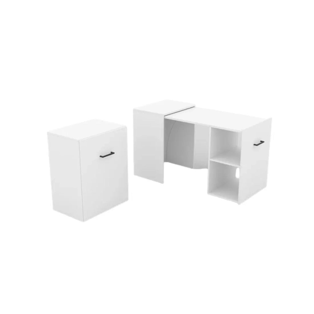Scrivania pieghevole per piccoli spazi, collezione FLIP, colore bianco.