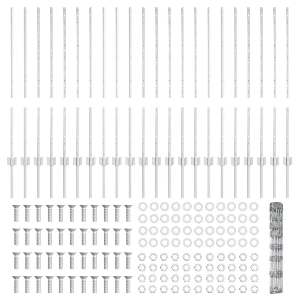 Pali di Recinzione  22 pcs U-Channel 100 cm Acciaio Galvanizzato