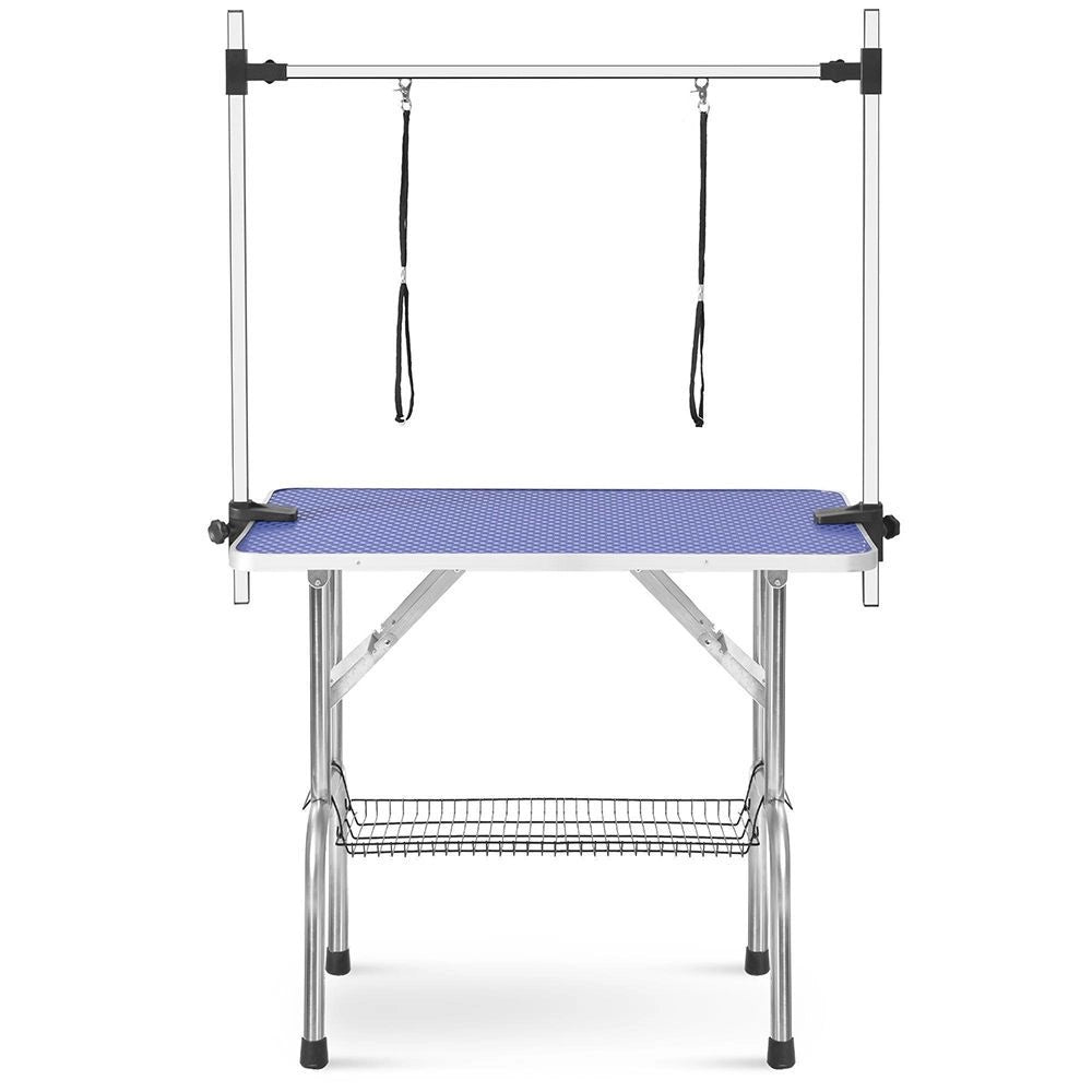 Tavolo toeletta cani pro - Xylo - 117cm blu rete+gomma