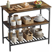 Scaffale da Cucina Rustico a 3 Ripiani ¨C Minimal ¨C Marrone e Nero