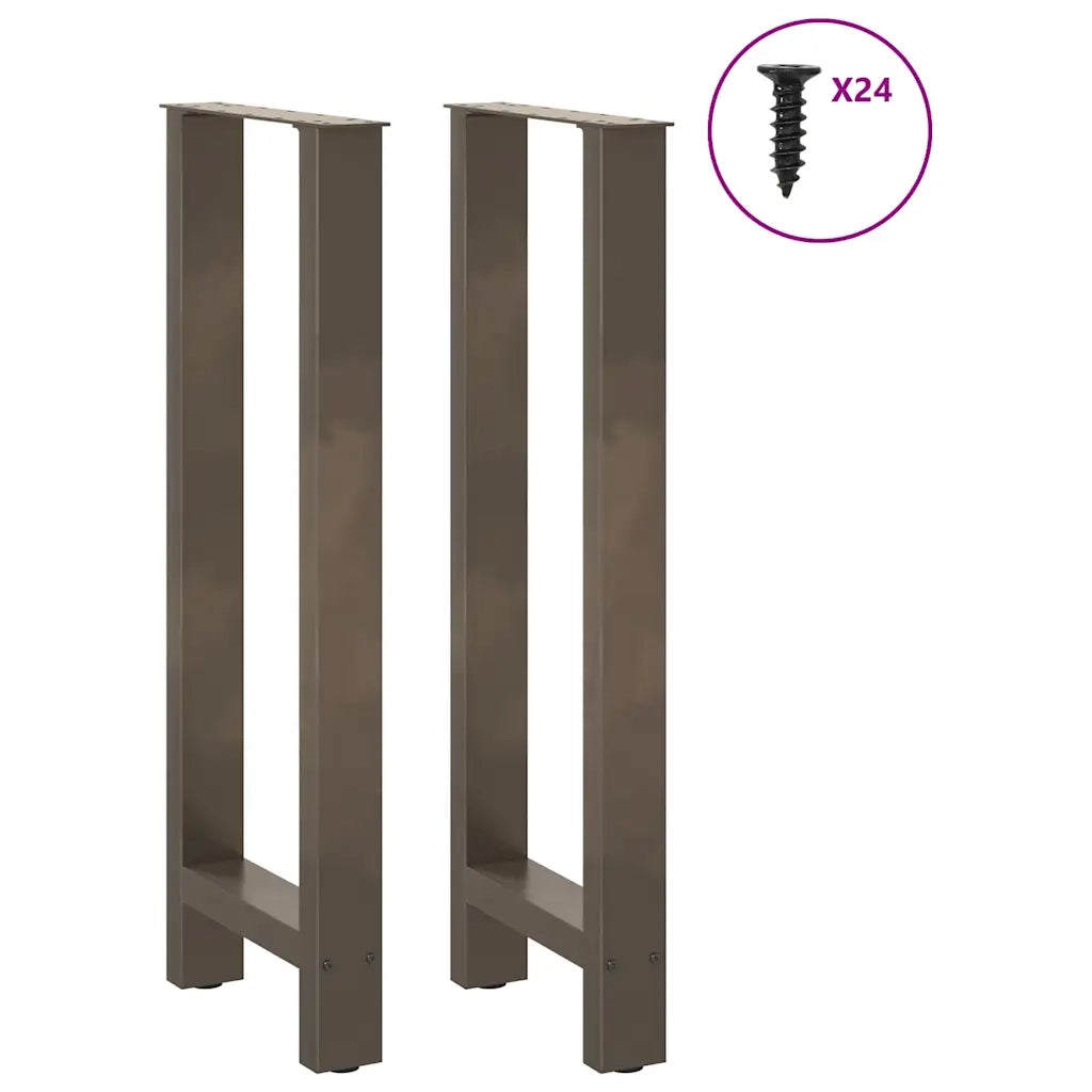 vidaXL Gambe per tavolo da bar in acciaio naturale 2 pz 50x(100-101) cm in acciaio