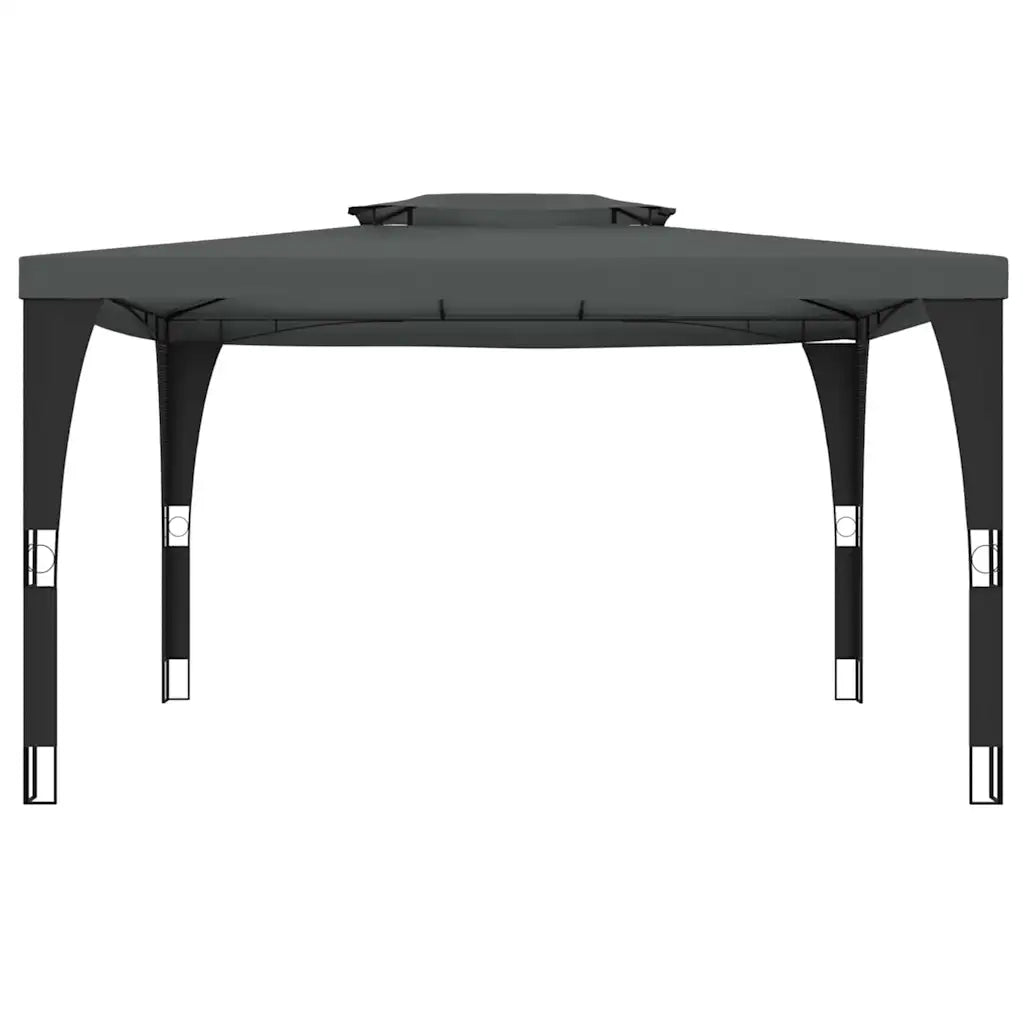 vidaXL Gazebo con Tetto Doppio Antracite 3,98x2,98 m in Acciaio