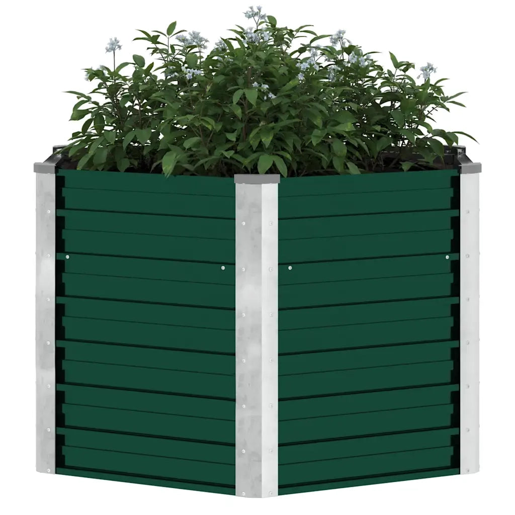 Letto Rialzato Giardino in Acciaio Zincato 129x129x77 cm Verde 44857