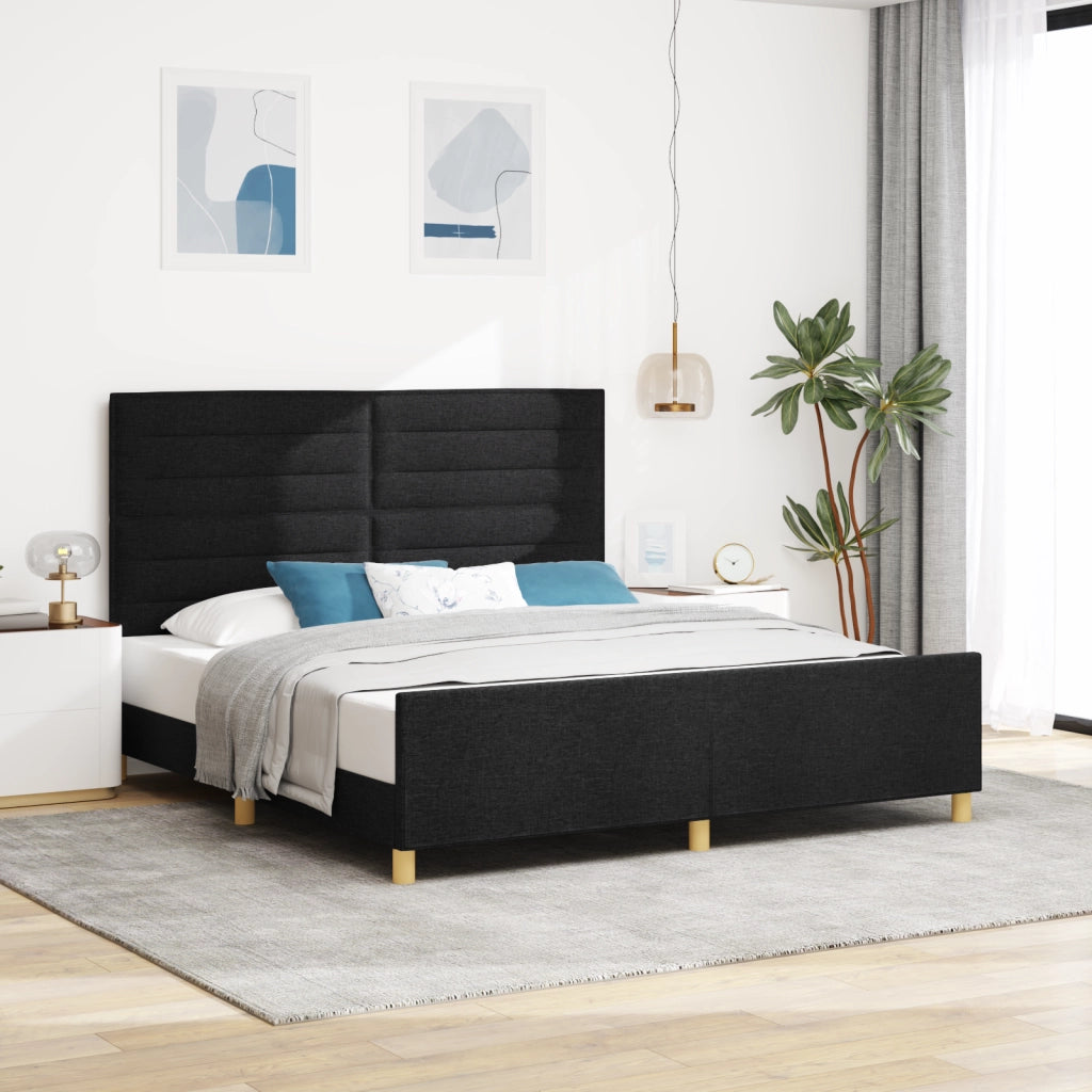 Struttura letto  nera 180x200 cm in tessuto