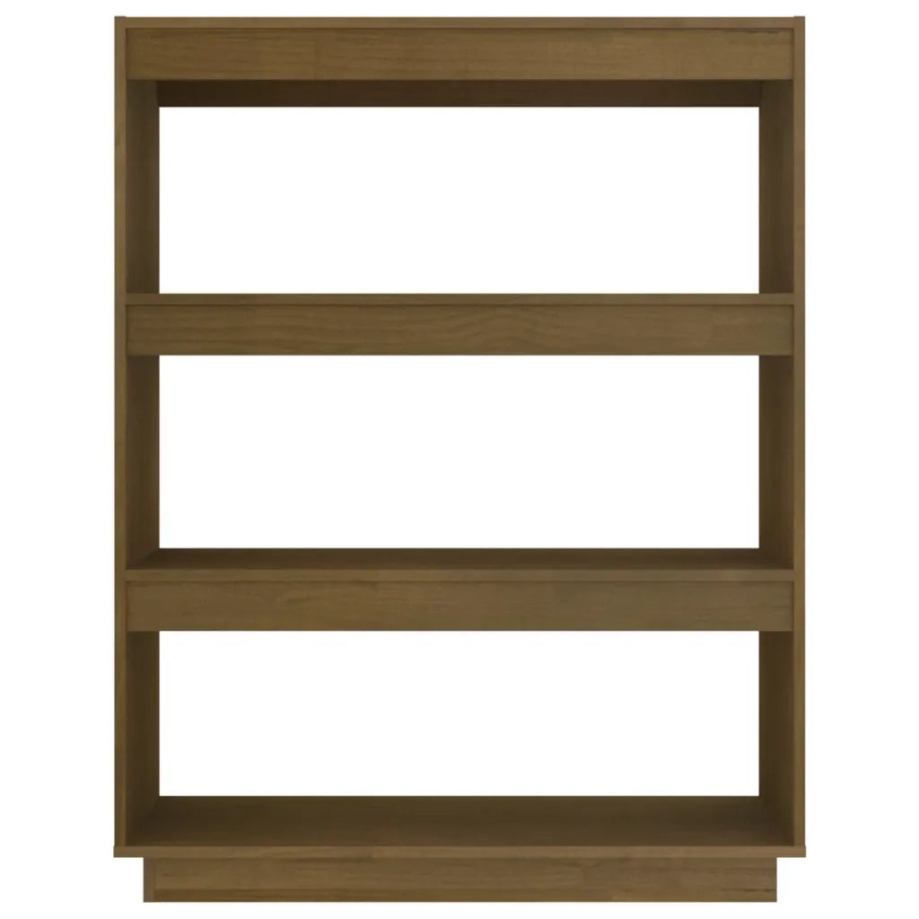 Libreria Divisorio-Scaffale per Libri-Mobile di Stoccaggio Ambra 80x35x103 cm in Massello di Pino