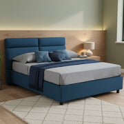 Letto Matrimoniale Annus, Letto Matrimoniale Materasso Incluso Made in Italy, blu