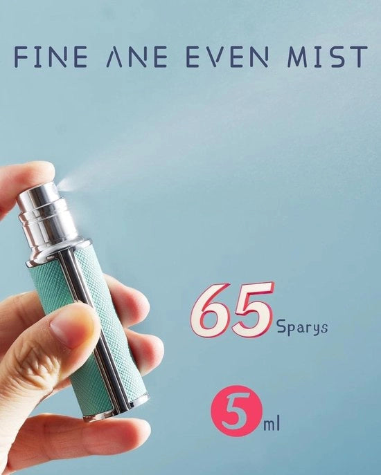 Miniparfumverstuiver portatile per viaggio - flacone spray vuoto per borsa da mano - da viaggio - 5 ml (colore verde YB)