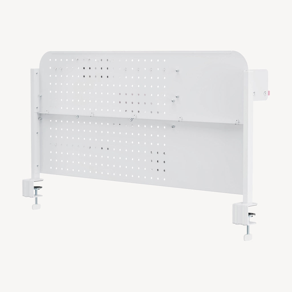Organizzatore Sauda Pannello Forato da Scrivania con Morsetti 114x68 cm - Bianco/Rosa [en.casa]
