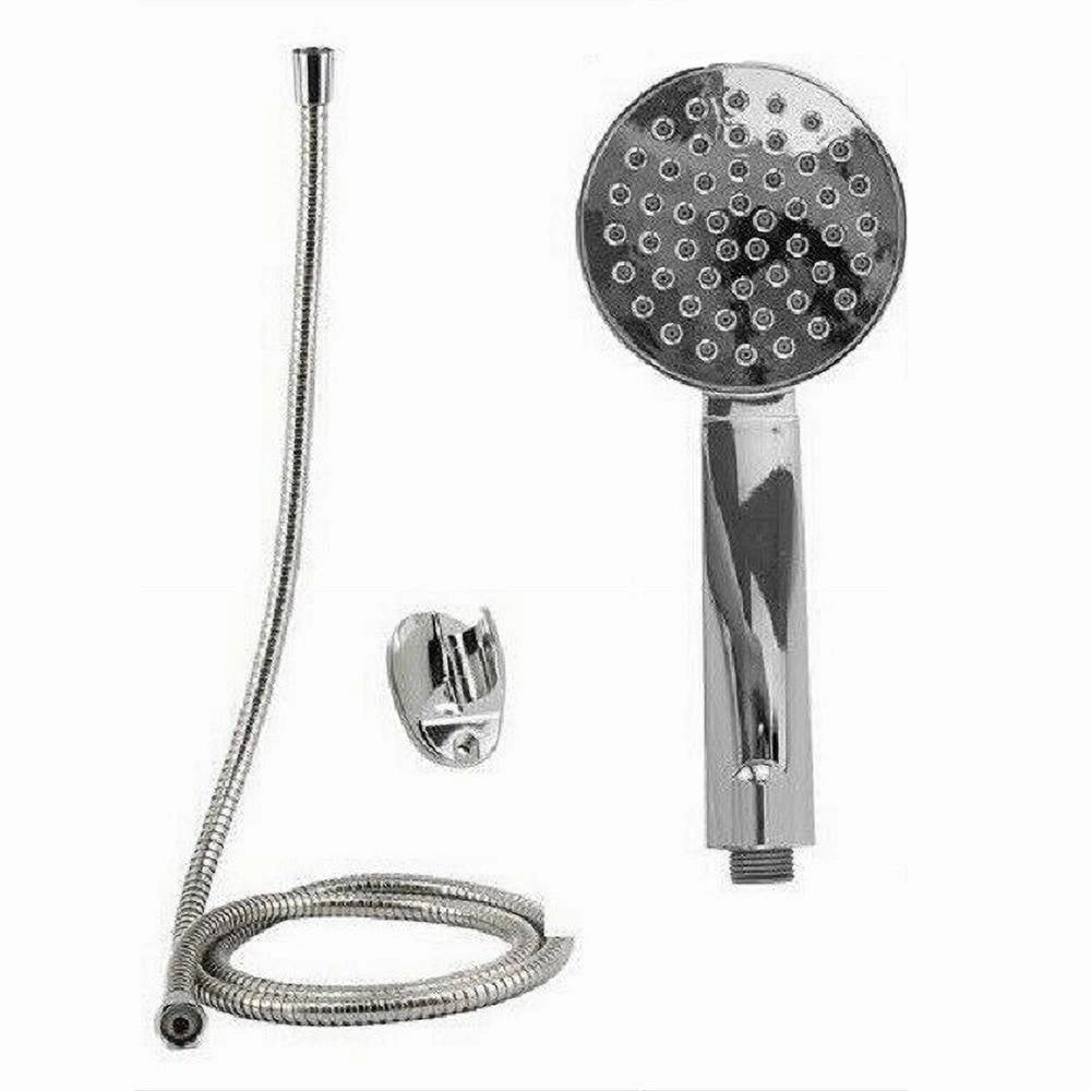 Trade Shop - Kit Doccetta Doccino Soffione Bagno Doccia Tondo Con Laccio 1,8 Mt Staffa 69320 -
