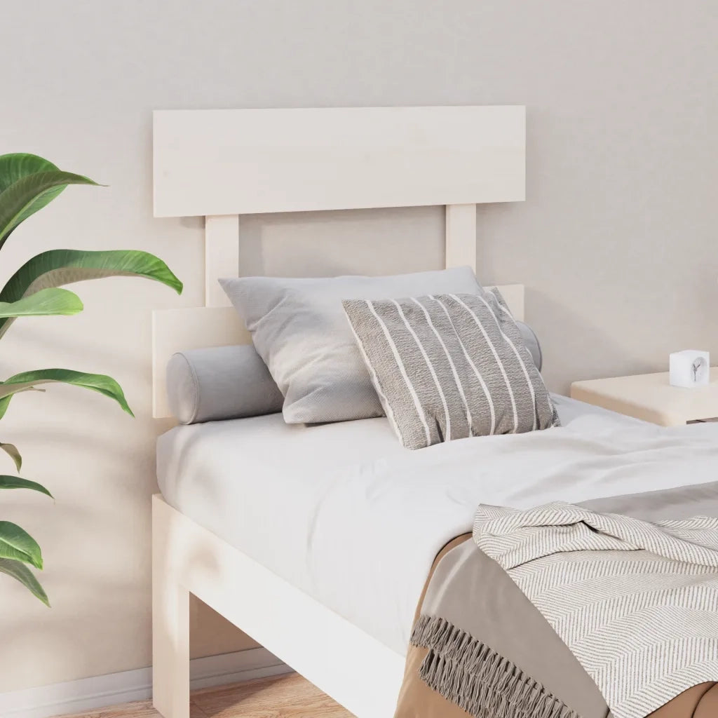 Testiera per Letto-Testata-Testiera Decorativa Bianca 93,5x3x81cm in Legno Massello di Pino