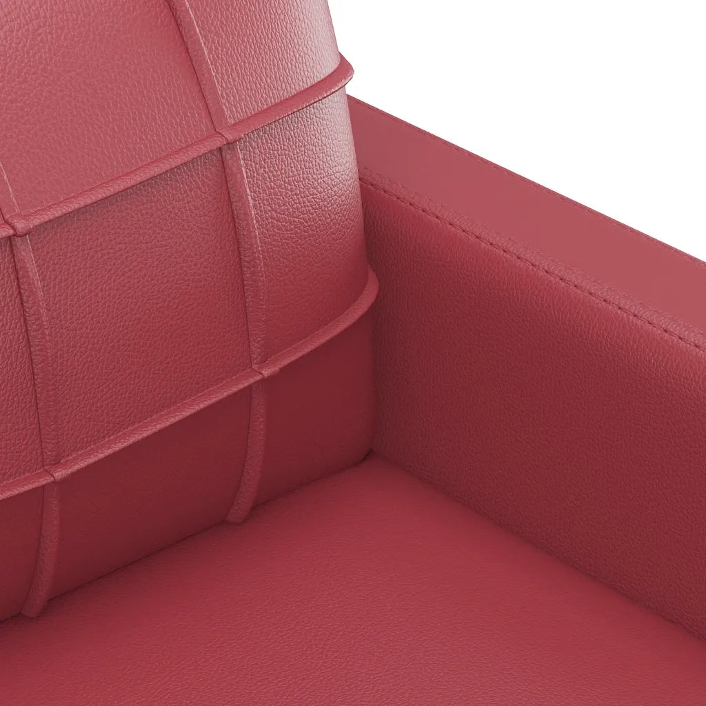 Set di Divani 4 pz con Cuscini Rosso Vino in Similpelle 3201356