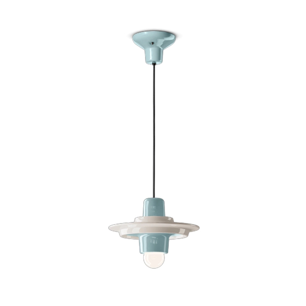 Sospensione Deco Voilà Ceramica Grigio Sabbia Crema 1 Luce E27