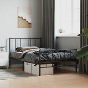 Giroletto con Testiera e Pediera-Struttura Letto Metallo Nero 75x190 cm 748857
