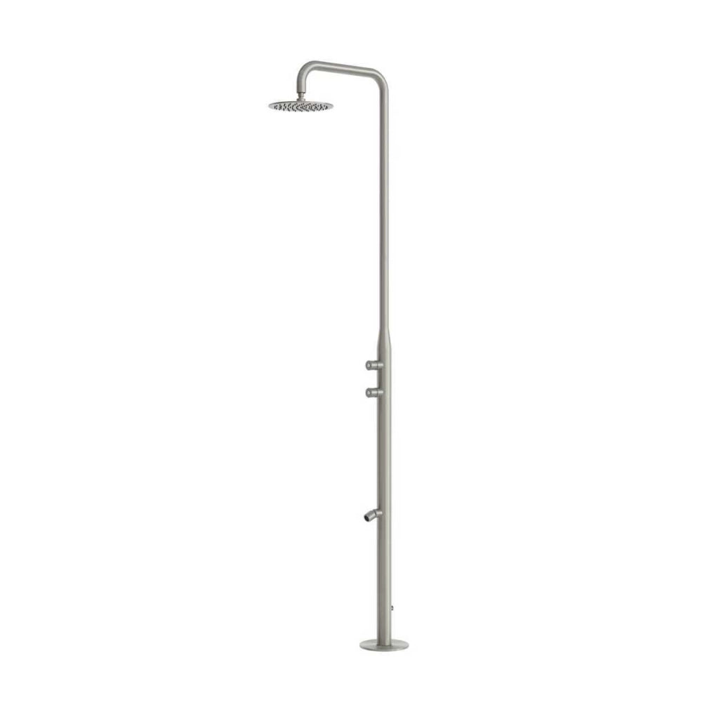 SINED Doccia esterna in acciaio inox AISI 316L satinato resistenza alla corrosione e agenti atmosferici design funzionale per ambienti esterni raffinati facile manutenzione e durabilita garantita -