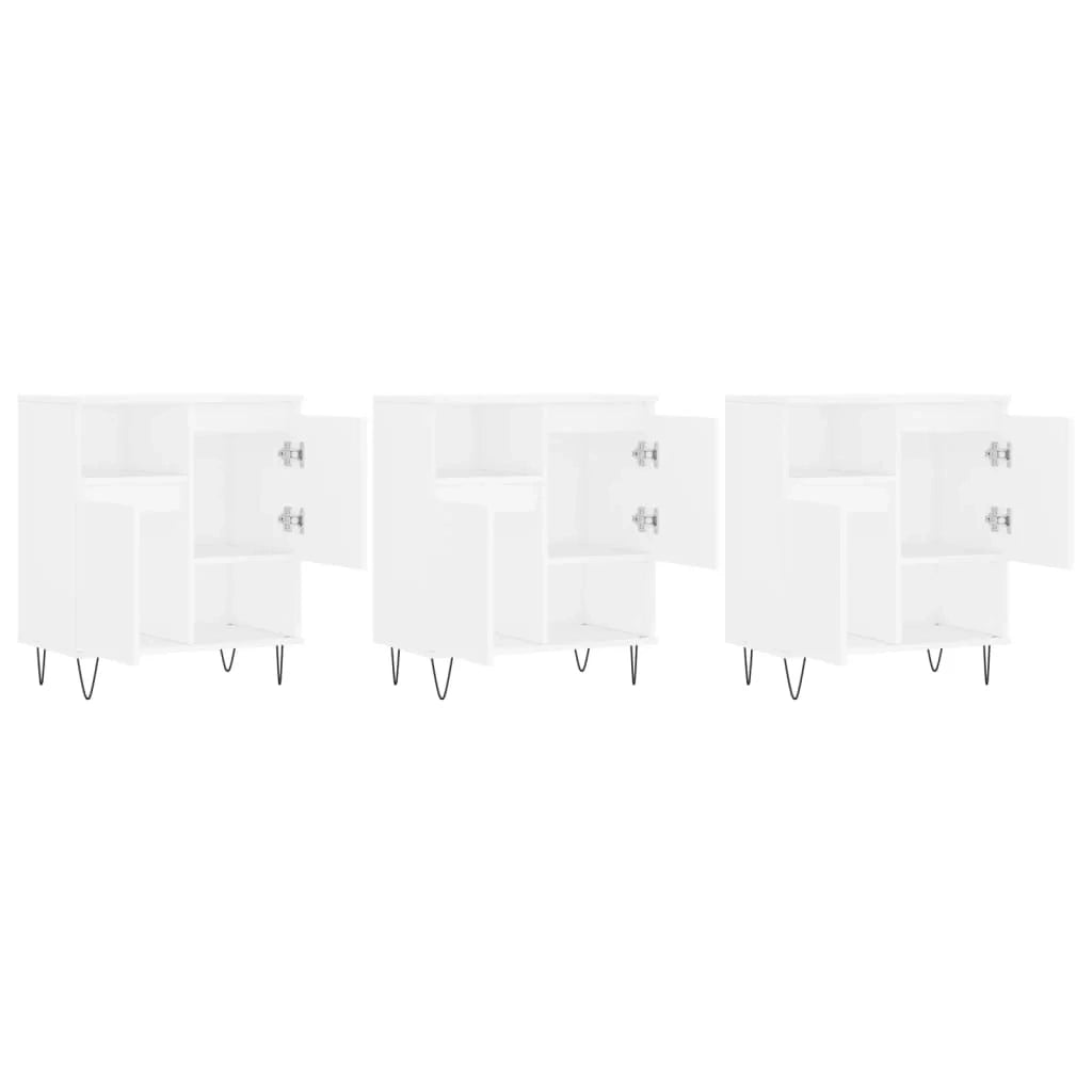 Buffet credenza cassettiera armadio mobile contenitore organizer per cucina soggiorno salotto 3 pezzi legno ingegnerizzato bianco 02_0037007