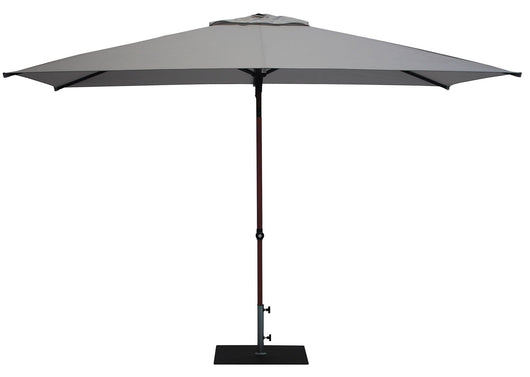 Ombrellone da Giardino 3x2 m Palo Ø38 mm in Alluminio Effetto Legno Tessuto Olefin Trend Wood Grigio